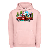 Pigment Salmon lvn nurse truck with cactus and sunflowers Urban Hoodie - AdoDesignShop
