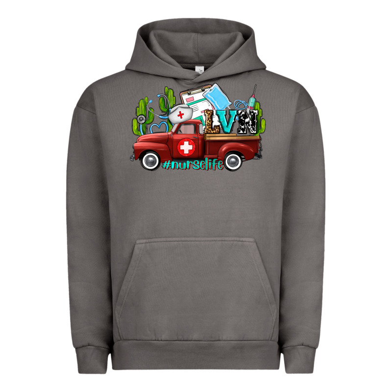 Lvn Nurse Truck With Cactus And Sunflowers Urban Hoodie by AdoDesignShop | Teevron