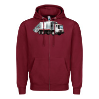 Burgundy garbage truck Zipper Hoodie - Artiststas