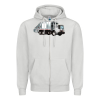 Dove Grey garbage truck Zipper Hoodie - Artiststas