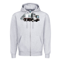 Heather Grey garbage truck Zipper Hoodie - Artiststas
