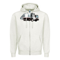 Oatmeal Heather garbage truck Zipper Hoodie - Artiststas