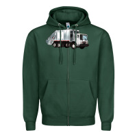 Sports Green garbage truck Zipper Hoodie - Artiststas
