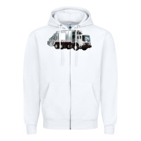 White garbage truck Zipper Hoodie - Artiststas
