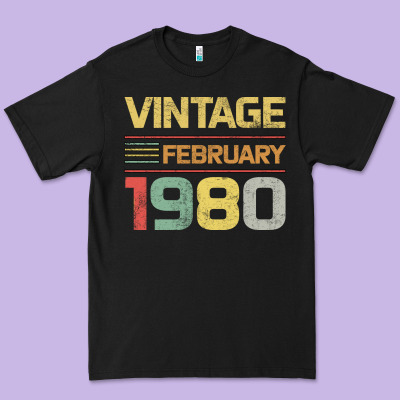 Born In 1980 Vintage February Premium Tee Designed By Bettercallsaul