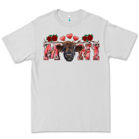 Dove Grey Valentine's day mini black highland calf Premium Tee - RanaPortraitStore