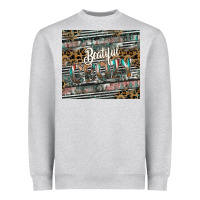 Heather Grey beautiful crazy Heavyweight Sweatshirt - CowhideDigitalArt