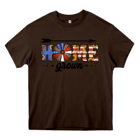 Chocolate Brown home grown american flag windmill Heavy Core Tee - Jasminsmagicworld