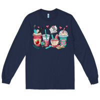 Navy teacher coffee cups Long Sleeve Tee - OliviaCreatesArt