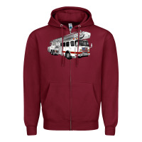 White Fire Truck Zipper Hoodie | Teevron