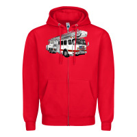 Red White Fire Truck Zipper Hoodie - Artiststas