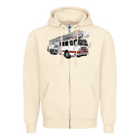 Sandshell White Fire Truck Zipper Hoodie - Artiststas