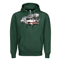 Sports Green White Fire Truck Zipper Hoodie - Artiststas