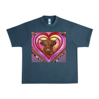 Midnight Navy highland cow valentine's day Urban Heavy Tee - RanaPortraitStore