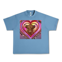 Pebble Blue highland cow valentine's day Urban Heavy Tee - RanaPortraitStore