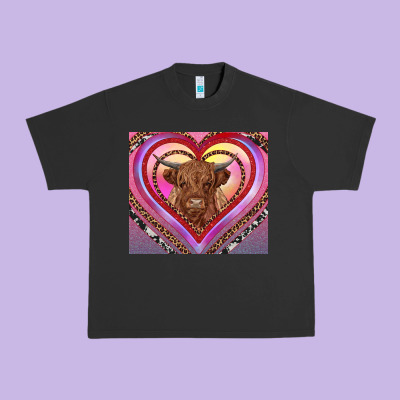 Highland Cow Valentine's Day Urban Heavy Tee Designed By Ranaportraitstore