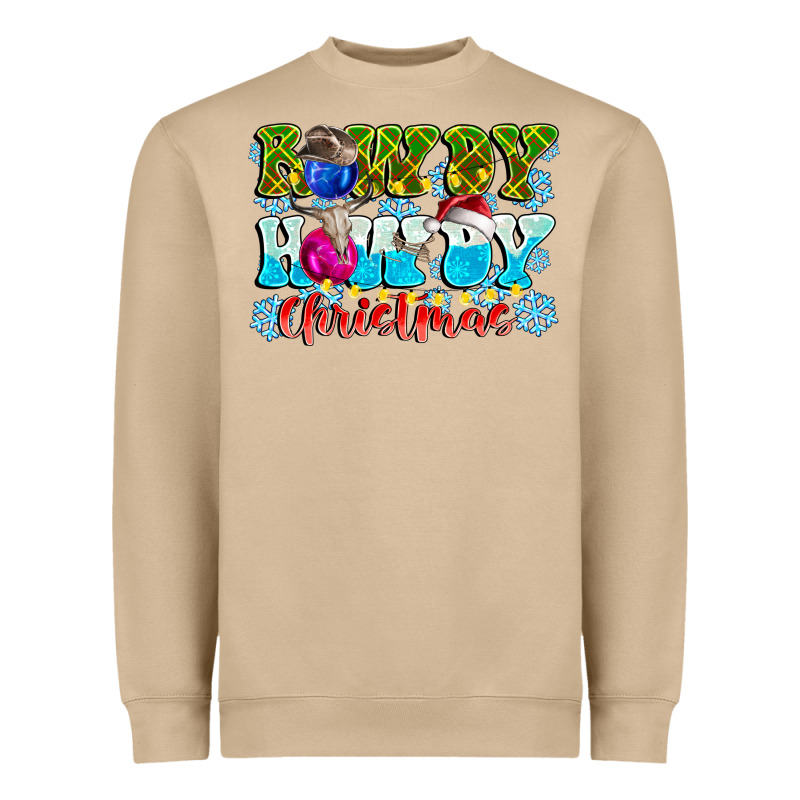 Rowdy Howdy Christmas Heavyweight Sweatshirt by CowhideDigitalArt | Teevron