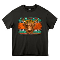 Asphalt highland cow western background Heavy Core Tee - Jasminsmagicworld