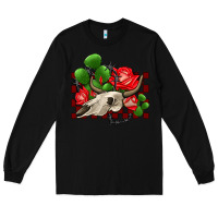 Black bullskull rose and cactus olivia Long Sleeve Tee - OliviaCreatesArt