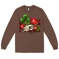 Chestnut bullskull rose and cactus olivia Long Sleeve Tee - OliviaCreatesArt