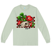 Matcha bullskull rose and cactus olivia Long Sleeve Tee - OliviaCreatesArt