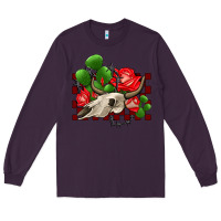 Plum bullskull rose and cactus olivia Long Sleeve Tee - OliviaCreatesArt