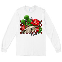 White bullskull rose and cactus olivia Long Sleeve Tee - OliviaCreatesArt