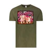 Vintage Olive be mine valentine's day pigs Vintage Tee - Jasminsmagicworld