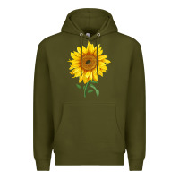 Army Green Bambino Sunflower Premium Hoodie - LillyAllenDesigns