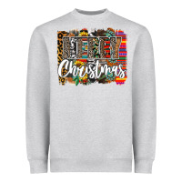 Heather Grey Western Merry Christmas Heavyweight Sweatshirt - CowhideDigitalArt