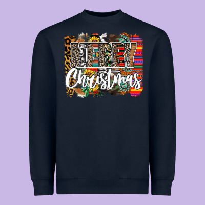 Western Merry Christmas Heavyweight Sweatshirt Designed By Cowhidedigitalart