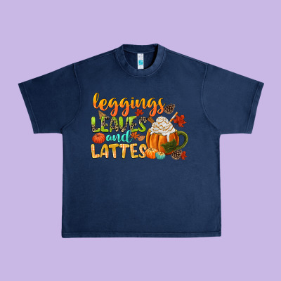 Leaves And Lattes Urban Heavy Tee Designed By Cowgirlartshop