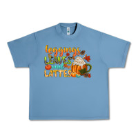 Pebble Blue leaves and lattes Urban Heavy Tee - CowGirlArtShop