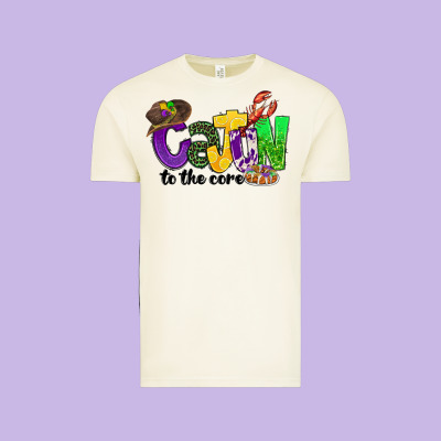 Cajun To The Core Mardi Gras Vintage Tee Designed By Cowgirlartshop