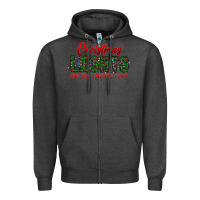 Charcoal Heather festive christmas lights text art Zipper Hoodie - CowhideDigitalArt