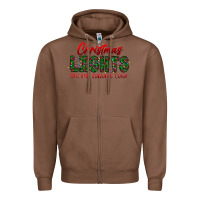 Chestnut festive christmas lights text art Zipper Hoodie - CowhideDigitalArt
