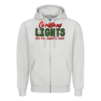Dove Grey festive christmas lights text art Zipper Hoodie - CowhideDigitalArt