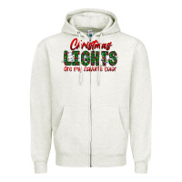 Festive Christmas Lights Text Art Zipper Hoodie | Teevron
