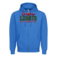 True Royal festive christmas lights text art Zipper Hoodie - CowhideDigitalArt