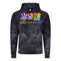 Cloud Black Peace love Autism Vintage Hoodie - CowGirlArtShop