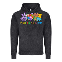 Vintage Black Peace love Autism Vintage Hoodie - CowGirlArtShop