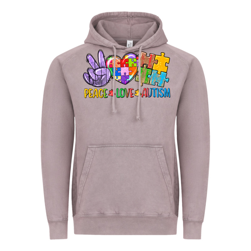 Peace Love Autism Vintage Hoodie by CowGirlArtShop | Teevron