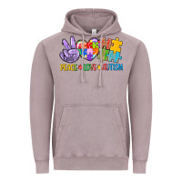 Vintage Zinc Peace love Autism Vintage Hoodie - CowGirlArtShop