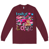 Burgundy loads of love valentine's day olivia Long Sleeve Tee - OliviaCreatesArt