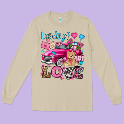 Loads Of Love Valentine's Day Olivia Long Sleeve Tee Designed By Oliviacreatesart