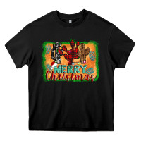 Black merry christmas cactus Heavy Core Tee - Jasminsmagicworld