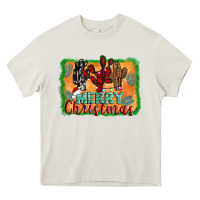 Cream merry christmas cactus Heavy Core Tee - Jasminsmagicworld