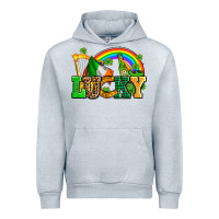 Heather Grey lucky with st patricks elements Urban Hoodie - AdoDesignShop