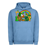 Pigment Pebble Blue lucky with st patricks elements Urban Hoodie - AdoDesignShop