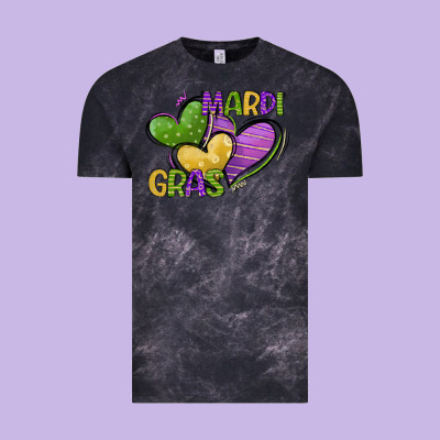 Mardi Gras Heart Vintage Tee Designed By Cowgirlartshop